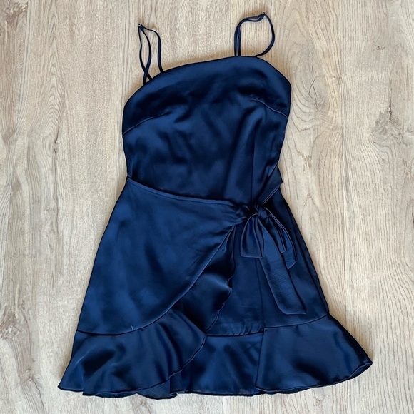 Altar'd State Dresses & Skirts - Elegant Navy Blue Satin Dress